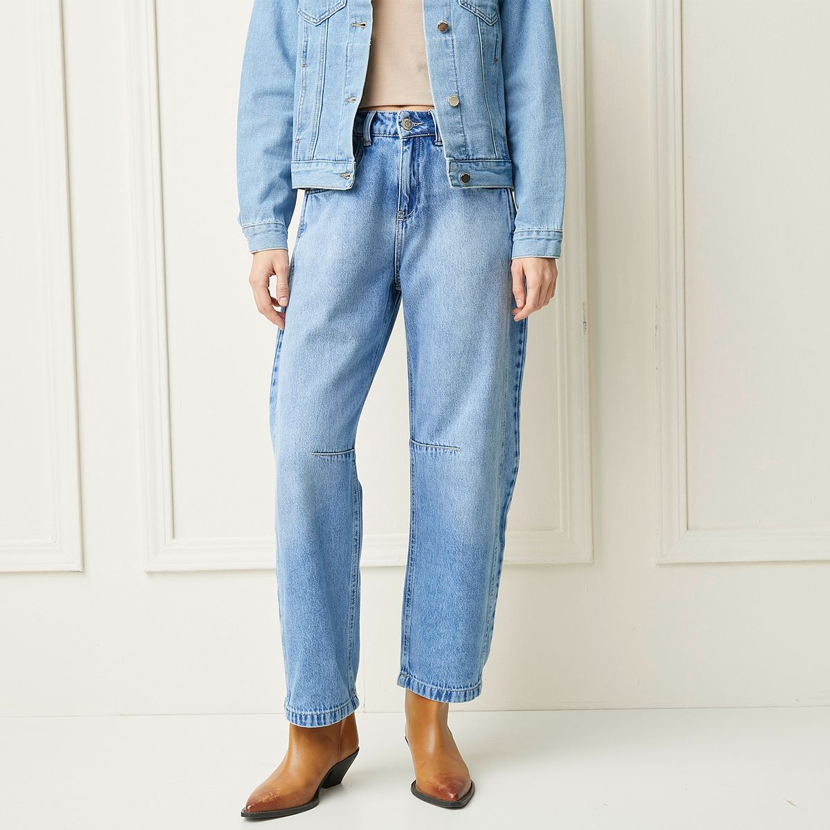 BASEMENT - Jeans Balloon Tiro Medio Mujer Basement