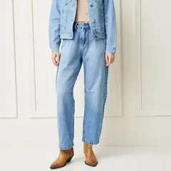BASEMENT - Jeans Balloon Tiro Medio Mujer