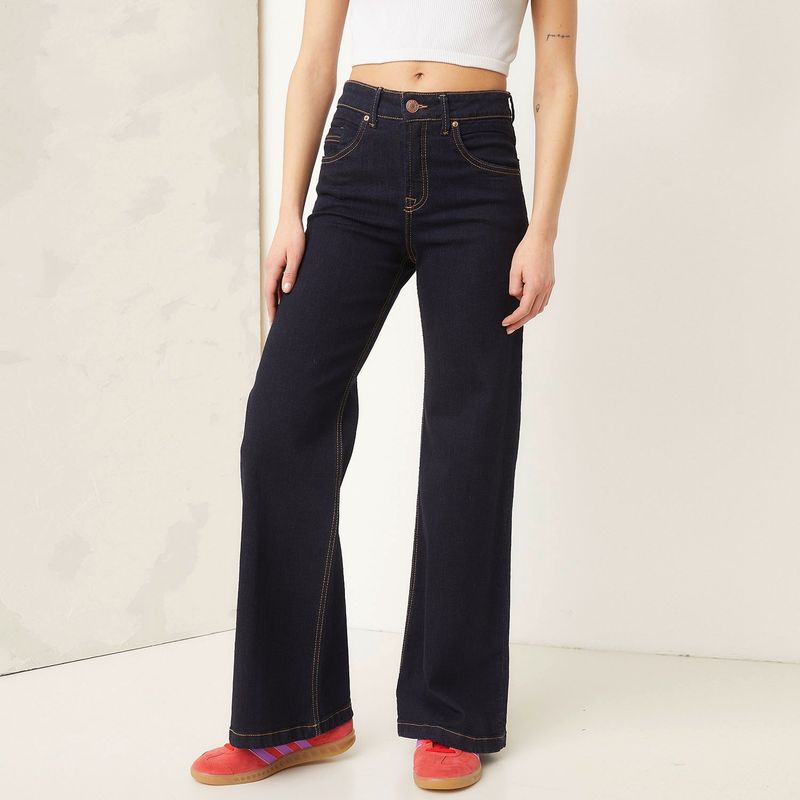 AMERICANINO - Jeans Americanino Tiro Alto Wide Leg Mujer Algodón