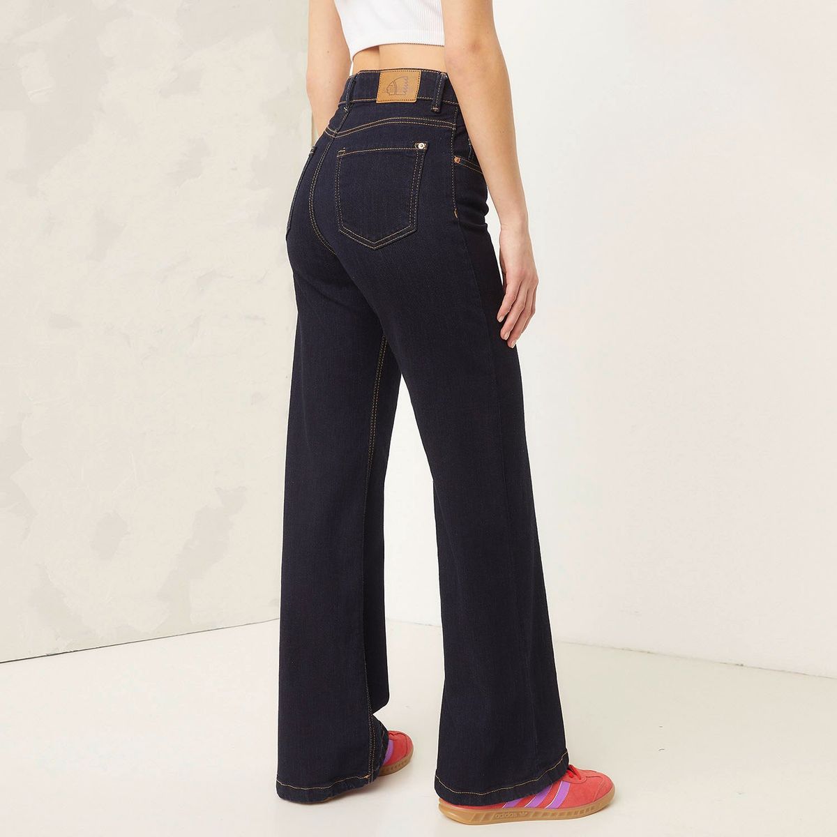 AMERICANINO - Jeans Americanino Tiro Alto Wide Leg Mujer Algodón