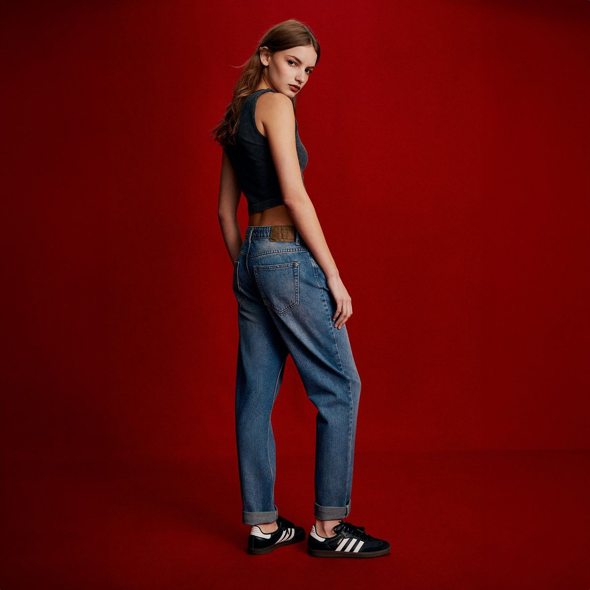 AMERICANINO - Jeans Mom Tiro Alto Mujer Americanino