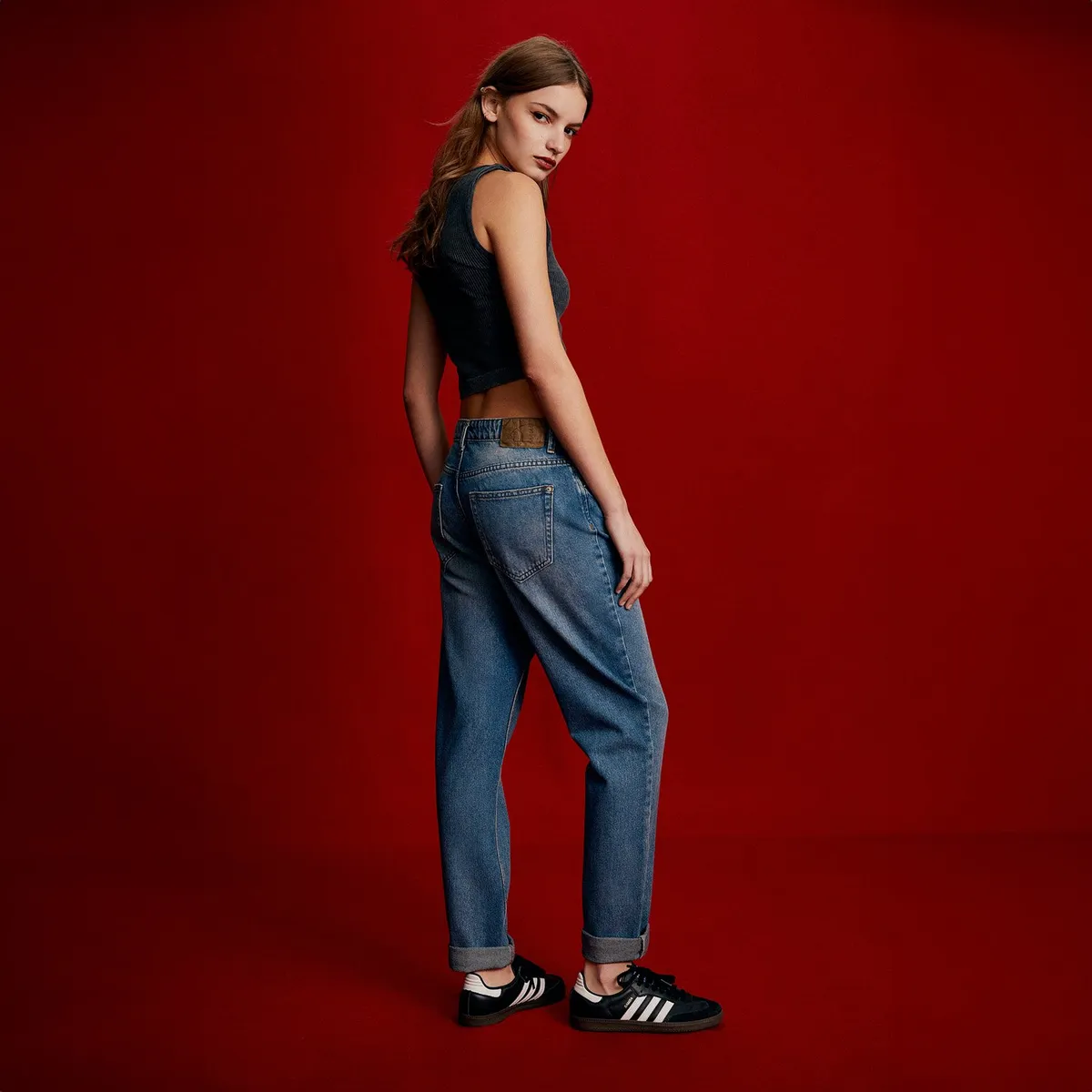 AMERICANINO - Jeans Mom Tiro Alto Mujer Americanino