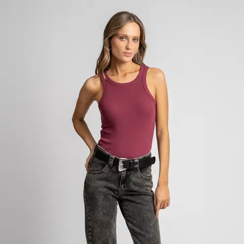 LOLITA POCKET - Polera Maru Burdeo