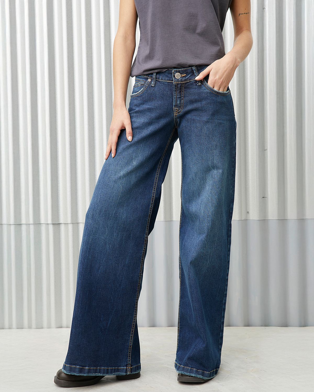 Tiro Bajo Pantalones Tiro Muy Alto Jeans Wide Leg Tiro Bajo Mujer