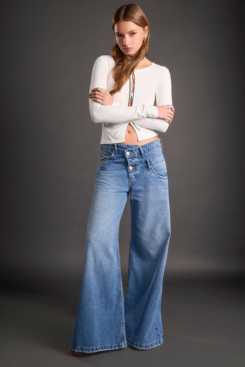 AMERICANINO - Jeans Wide Leg Tiro Bajo Mujer Americanino
