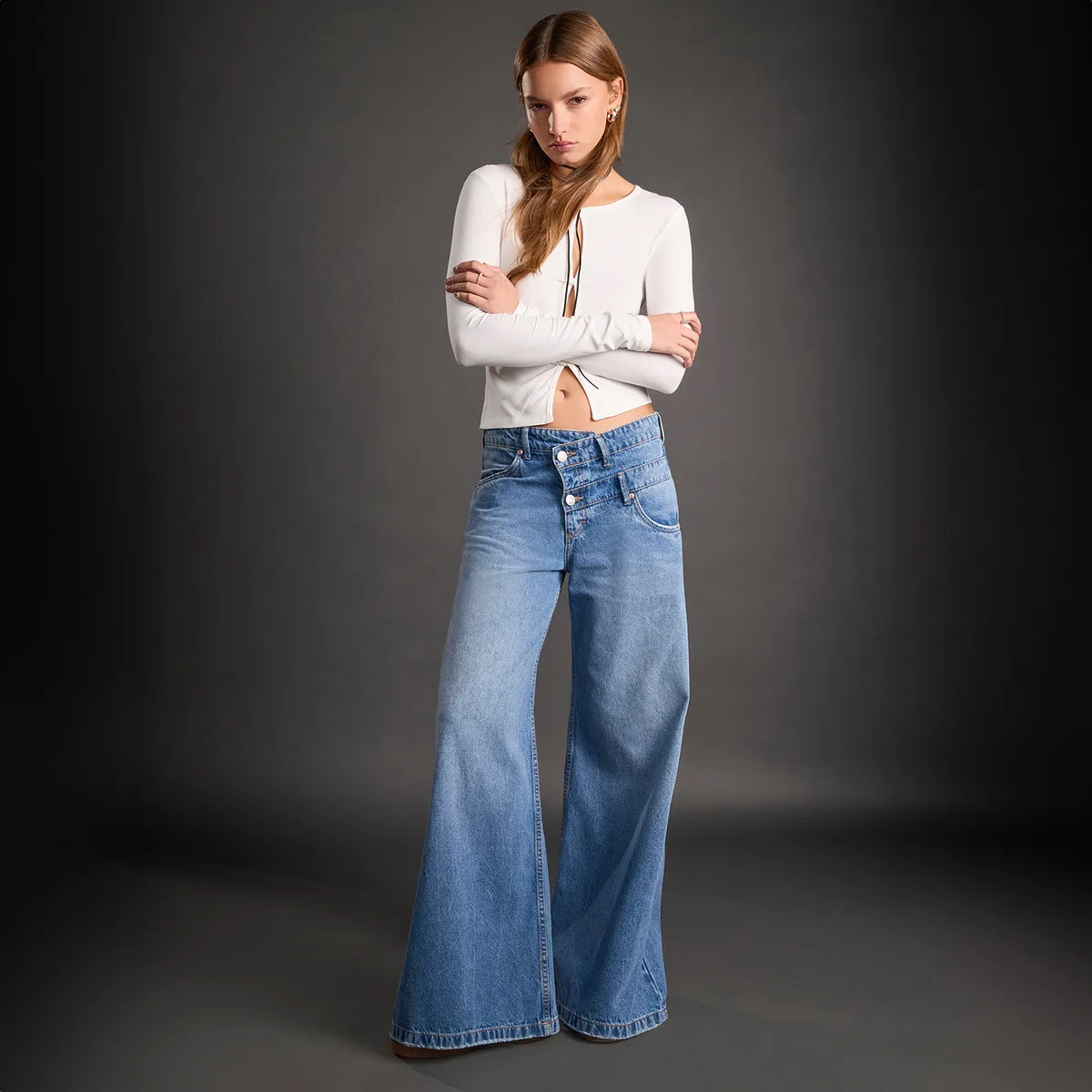 AMERICANINO - Jeans Wide Leg Tiro Bajo Mujer Americanino