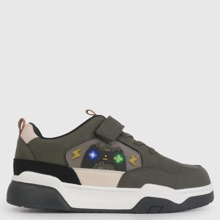 Zapatilla Urbana Unisex Niño Con Luces Verde (34 A 38)