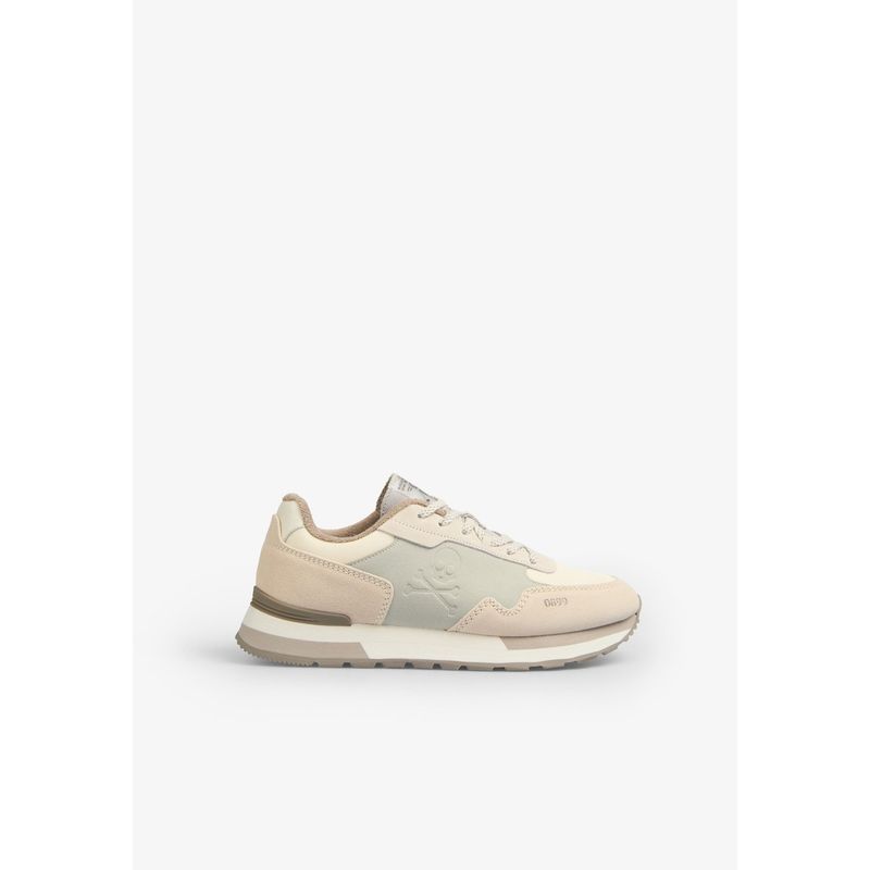 SCALPERS - Zapatilla Urbana Hombre Cuero Beige Scalpers