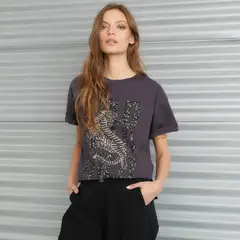 AMERICANINO - Polera Manga Corta Algodón Mujer