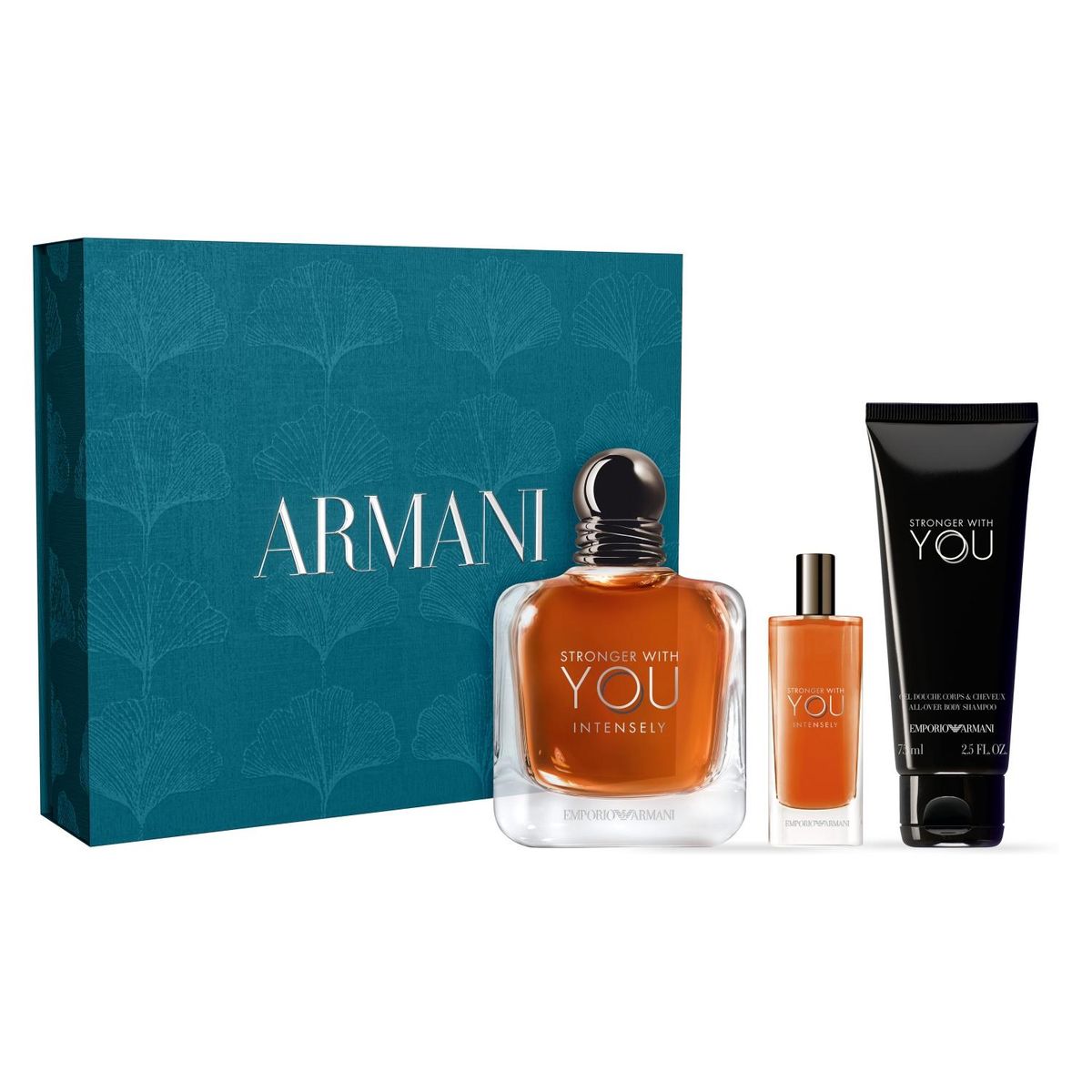 GIORGIO ARMANI - Set Perfume Hombre Stronger With You Intensely Eau de Parfum 100ml + 15ml + Gel de ducha 75ml Giorgio Armani