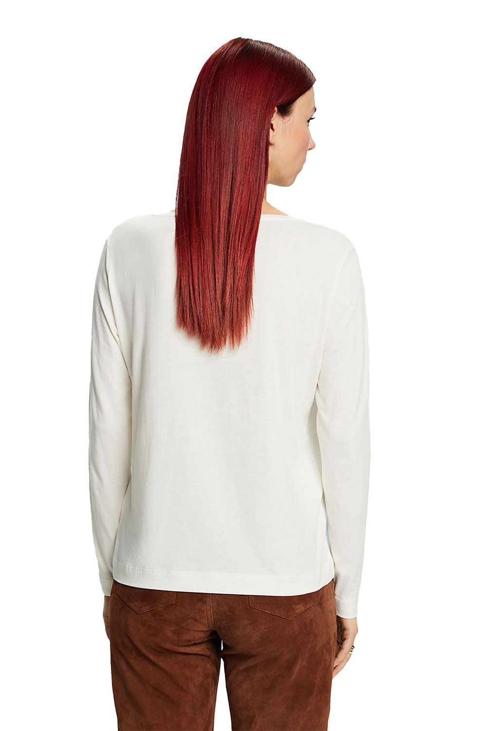 ESPRIT - Polera Manga Larga Algodón Mujer Esprit