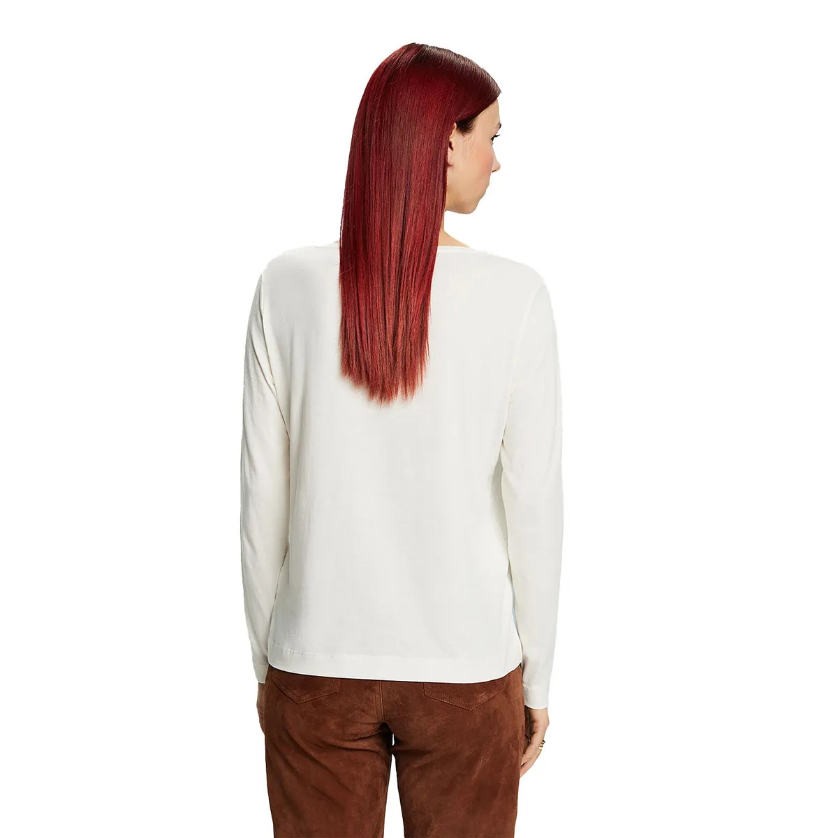 ESPRIT - Polera Manga Larga Algodón Mujer Esprit