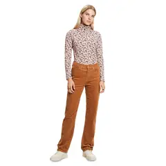 ESPRIT - Pantalón Recto Tiro Medio Mujer