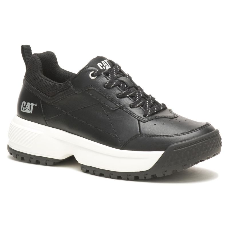 CAT - Flame Zapatilla Urbana Mujer Cuero Negro Cat