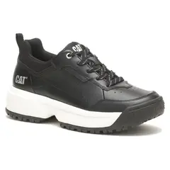 CAT - Flame Zapatilla Urbana Mujer Cuero Negro