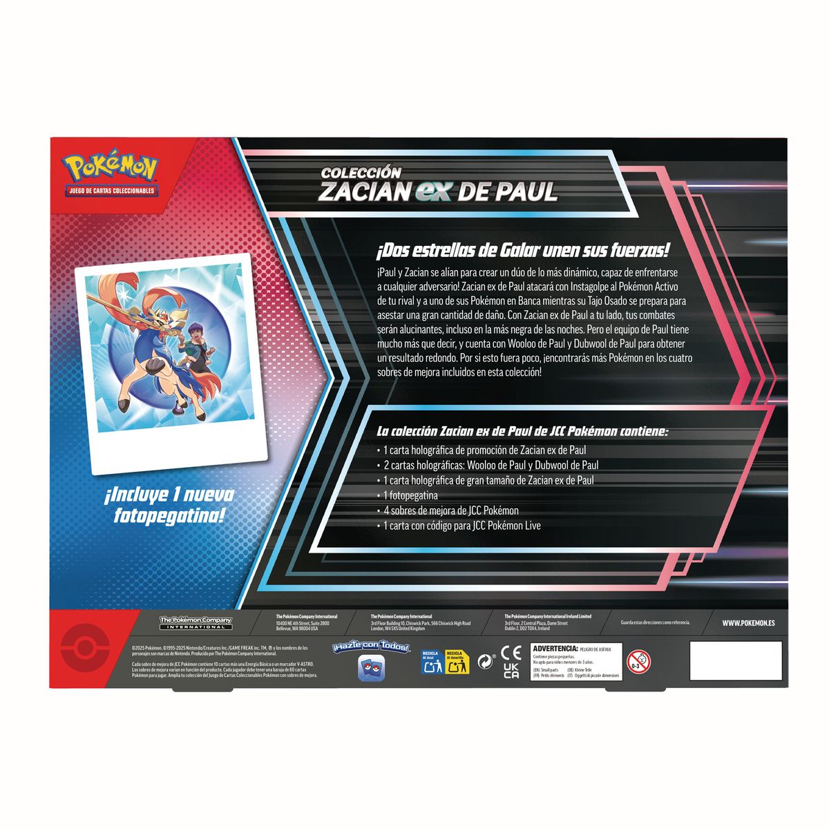POKEMON - Tcg Cartas Pokemon Hops Zacian Ex Box Español