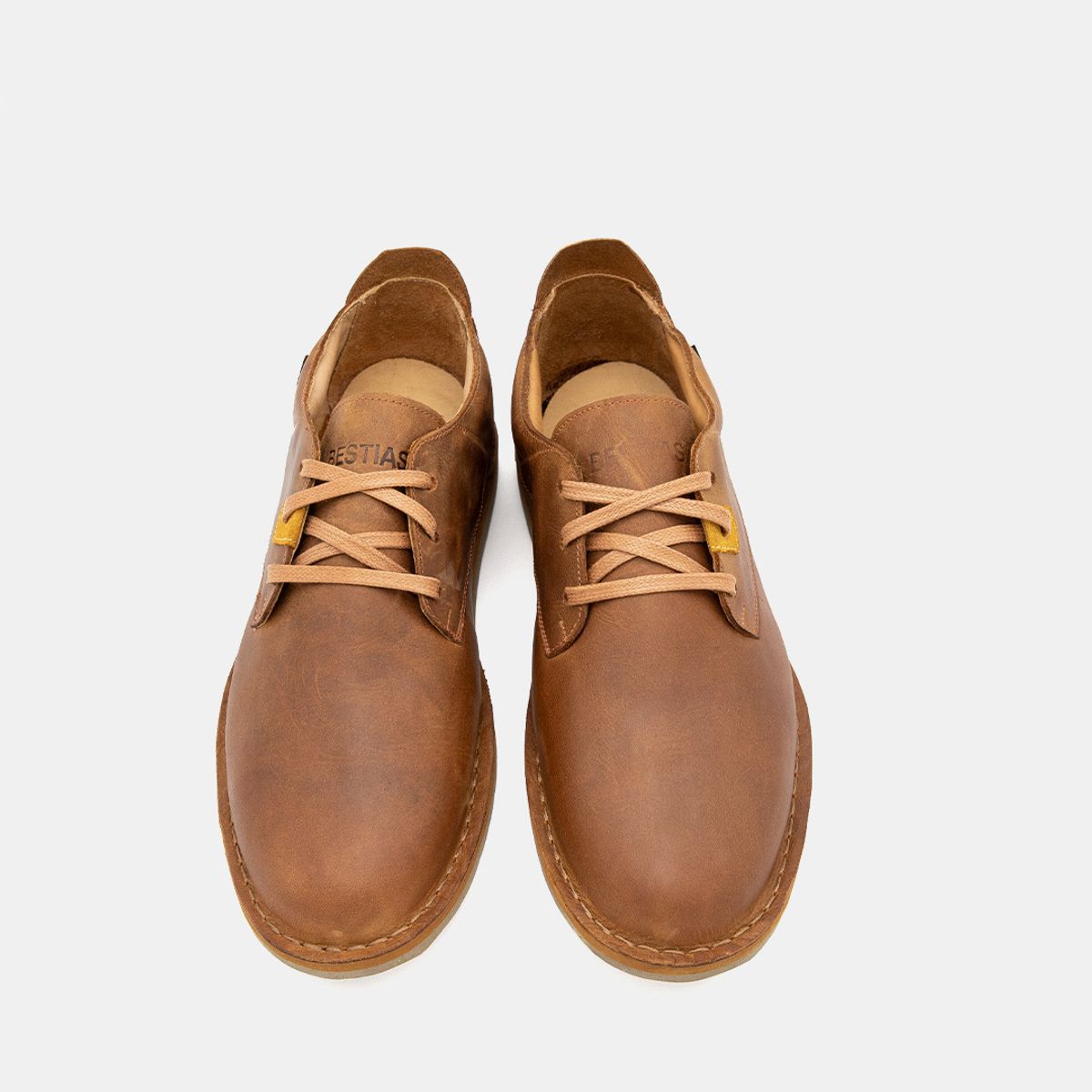 BESTIAS - Pudu Low West Fargo Zapato Casual Hombre Cuero Café Bestias
