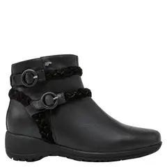 16 HRS - Botin Mujer Cuero Negro