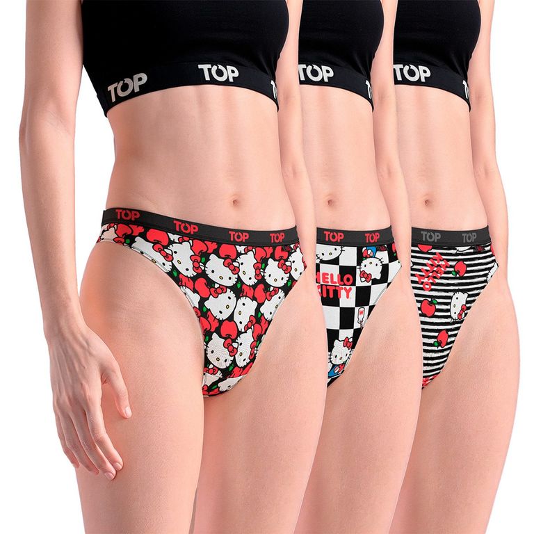 Pack de 3 Calzones Algodón Hello Kitty Mujer