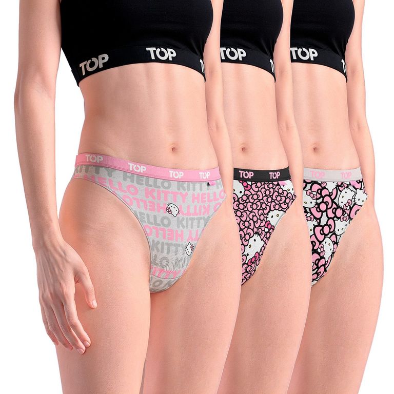 Pack de 3 Calzones Algodón Hello Kitty Mujer