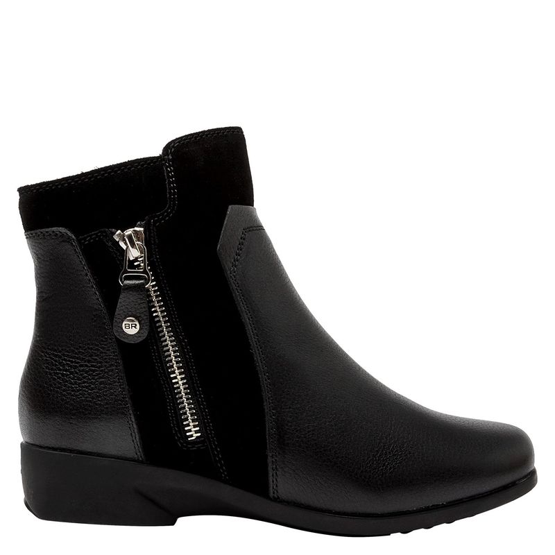 BRUNO ROSSI - Botin Mujer Cuero Negro Bruno Rossi