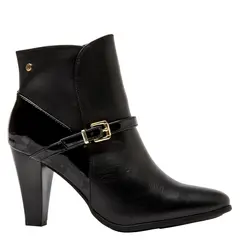 BRUNO ROSSI - Botin Mujer Cuero Negro