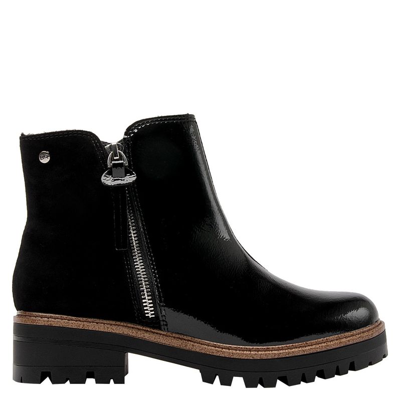 BRUNO ROSSI - Botin Mujer Cuero Negro Bruno Rossi
