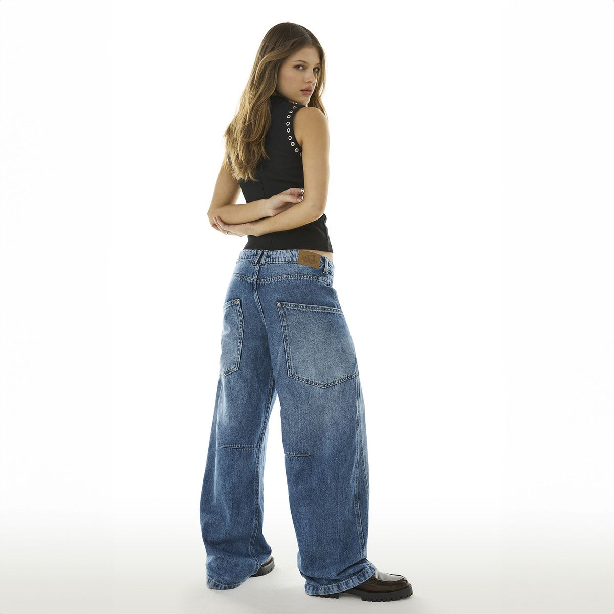 AMERICANINO - Jeans Baggy Tiro Bajo Mujer Americanino