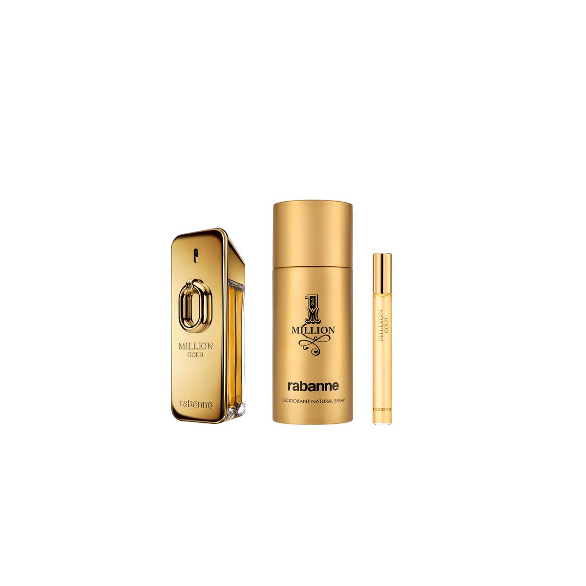 RABANNE - Set Million Gold Eau De Parfum Intense 100 Ml + 1 Million Deodorant 150 Ml + Million Gold Eau De Parfum Intense 10 Ml Rabanne
