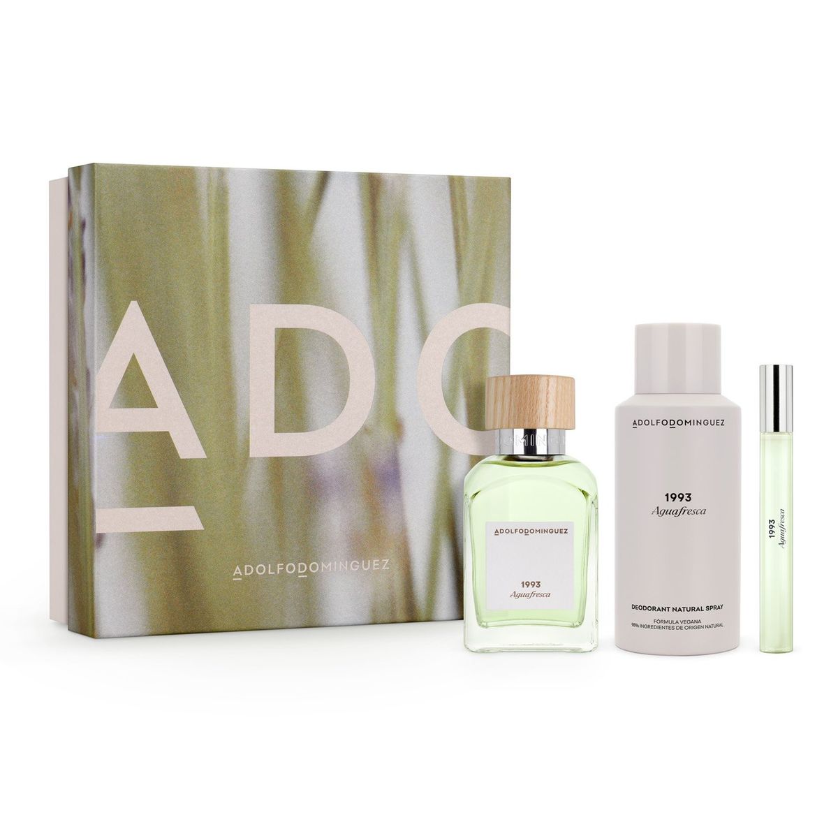 ADOLFO DOMINGUEZ - Set Agua Fresca Eau De Toilette 120 Ml + Adolfo Domínguez Aguafresca 1993 Deodorant 150 Ml + Agua Fresca Eau De Toilette 10 Ml Adolfo Dominguez