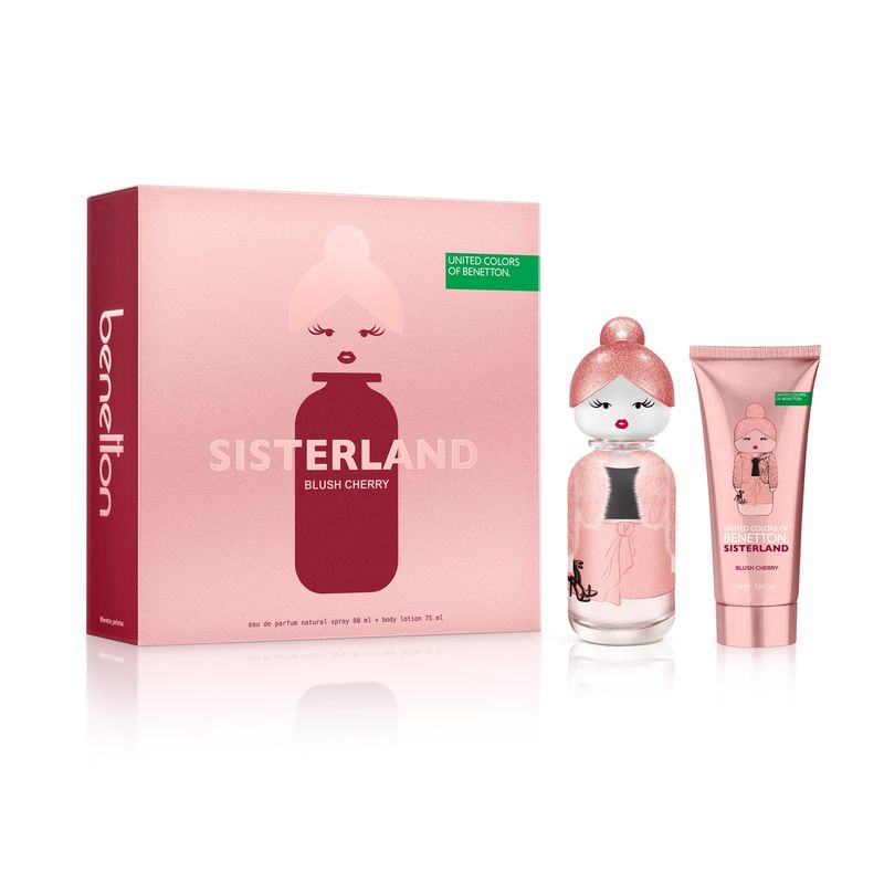 BENETTON - Set United Colors Sisterland Blush Cherry Eau De Parfum 80 Ml + Body Lotion 75 Ml Benetton