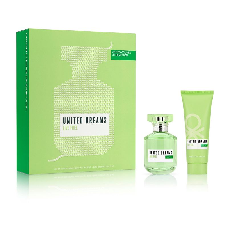 BENETTON - Set United Dreams Live Free Eau De Toilette For Her 50 Ml + Body Lotion For Her 75 Ml Benetton
