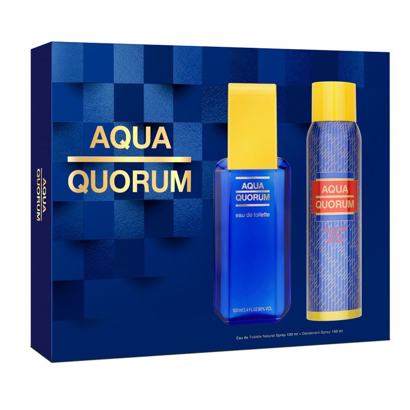 QUORUM - Set Aqua Quorum Eau De Toilette 100 Ml + Deodorant Spray 150 Ml Quorum