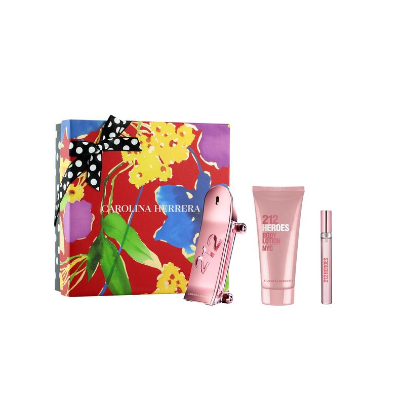 CAROLINA HERRERA - Set 212 Heroes Eau De Parfum For Her 80 Ml + Body Lotion For Her 100 Ml + Eau De Parfum For Her 10 Ml Carolina Herrera