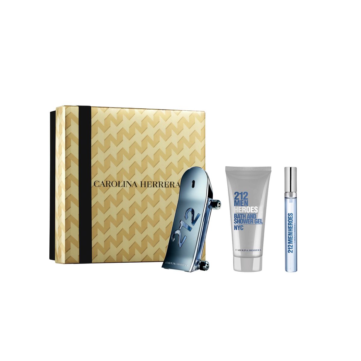 CAROLINA HERRERA - Set 212 Men Heroes Eau De Toilette 90 Ml + Shower Gel 100 Ml + Eau De Toilette 10 Ml Carolina Herrera