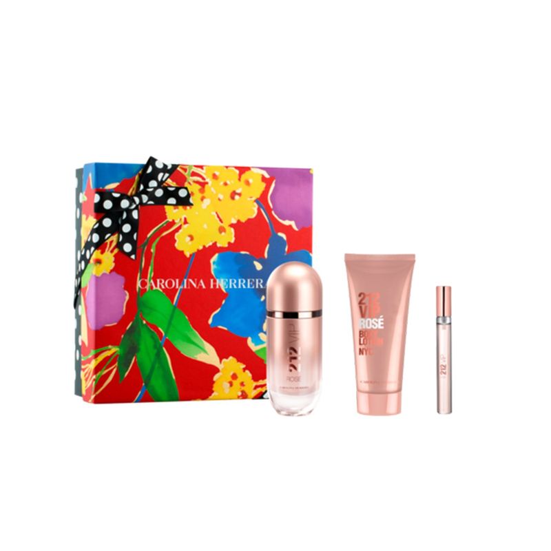 CAROLINA HERRERA - Set 212 Vip Rosé Eau De Parfum 80 Ml + Body Lotion 100 Ml + Eau De Parfum 10 Ml Carolina Herrera