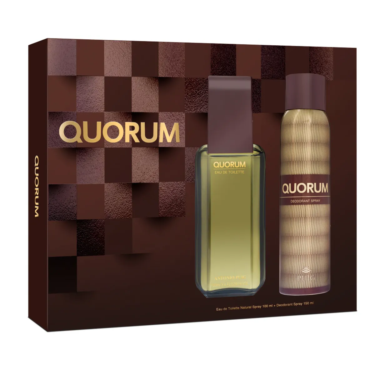 QUORUM - Set Quorum Eau De Toilette 100 Ml + Deodorant Spray 150 Ml Quorum