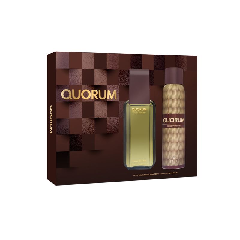QUORUM - Set Quorum Eau De Toilette 100 Ml + Deodorant Spray 150 Ml Quorum