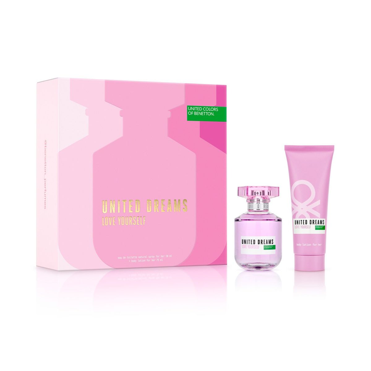 BENETTON - Set United Dreams Love Yourself Eau De Toilette For Her 50 Ml + Body Lotion For Her 75 Ml Benetton