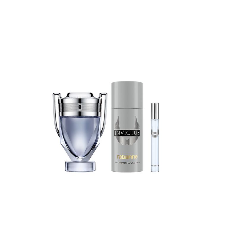 RABANNE - Set Invictus Eau De Toilette 100 Ml + Deodorant 150 Ml + Eau De Toilette 10 Ml Rabanne