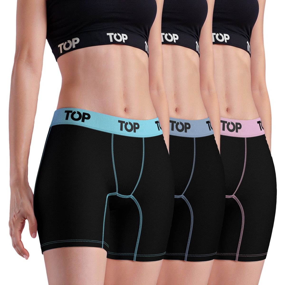 TOP - Pack de 3 Bóxer Medio Algodón Mujer Top