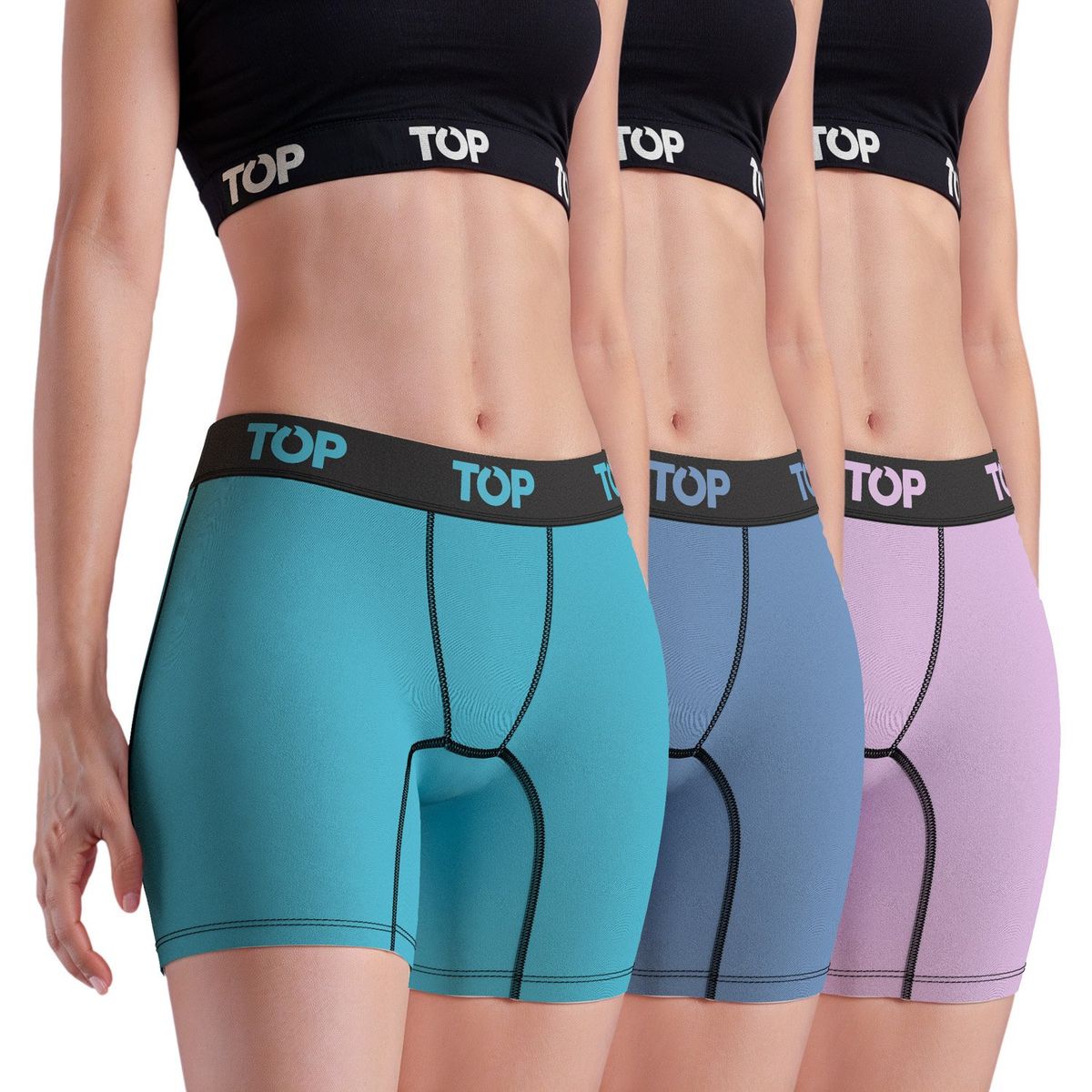 TOP - Pack de 3 Bóxer Medio Algodón Mujer Top