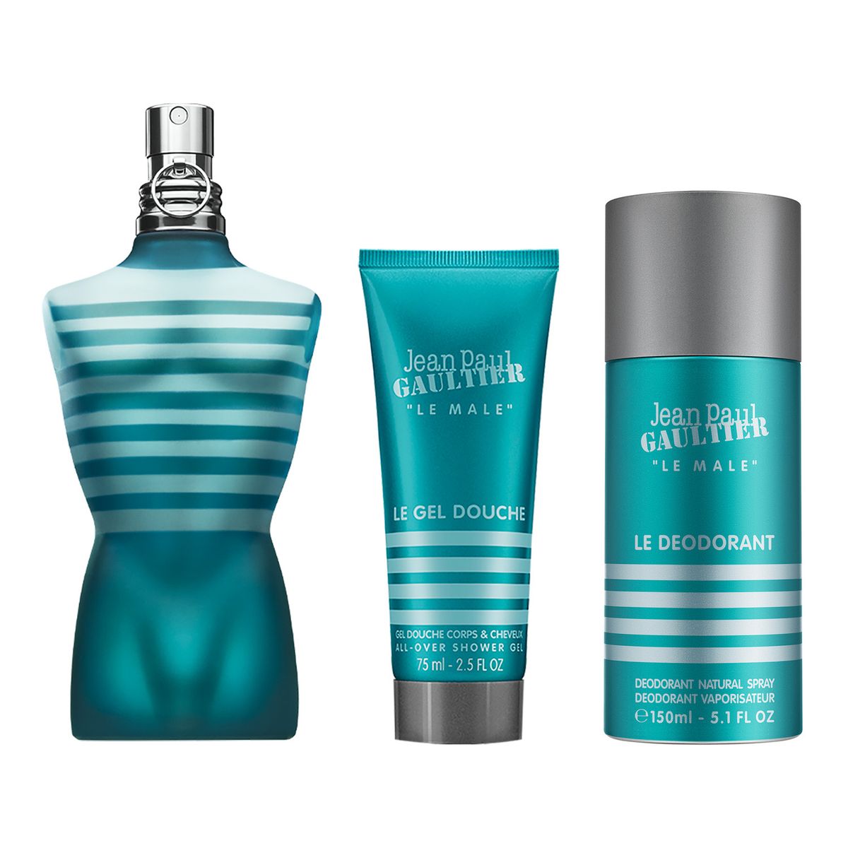 JEAN PAUL GAULTIER - Set Le Male Eau De Toilette 125 Ml + All-Over Shower Gel 75 Ml + Deodorant Spray 150 Ml Jean Paul Gaultier