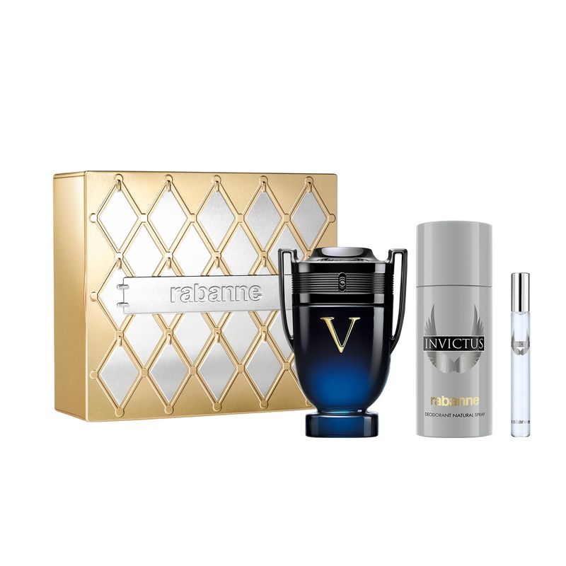 RABANNE - Set Invictus Victory Elixir Parfum Intense 100 Ml + Deodorant 150 Ml + Eau De Toilette 10 Ml Rabanne