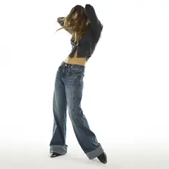 AMERICANINO - Jeans Baggy Tiro Bajo Mujer