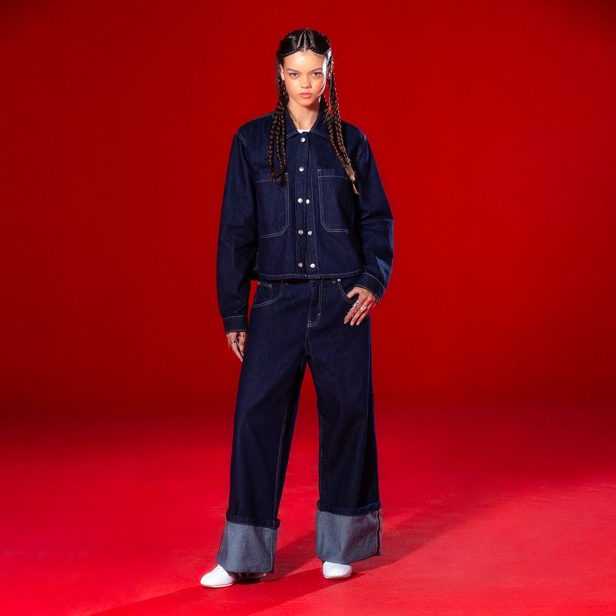 AMERICANINO - Jeans Baggy Tiro Bajo Mujer Americanino