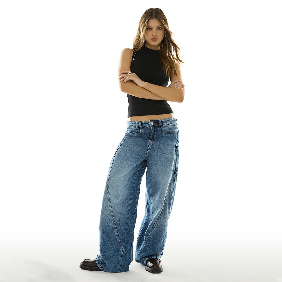 AMERICANINO - Jeans Baggy Tiro Bajo Mujer Americanino