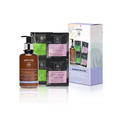 APIVITA - Set Facial Crema Espuma Limpiadora 200ml + Mascarilla Arcilla Rosa & de Aloe 2x8ml