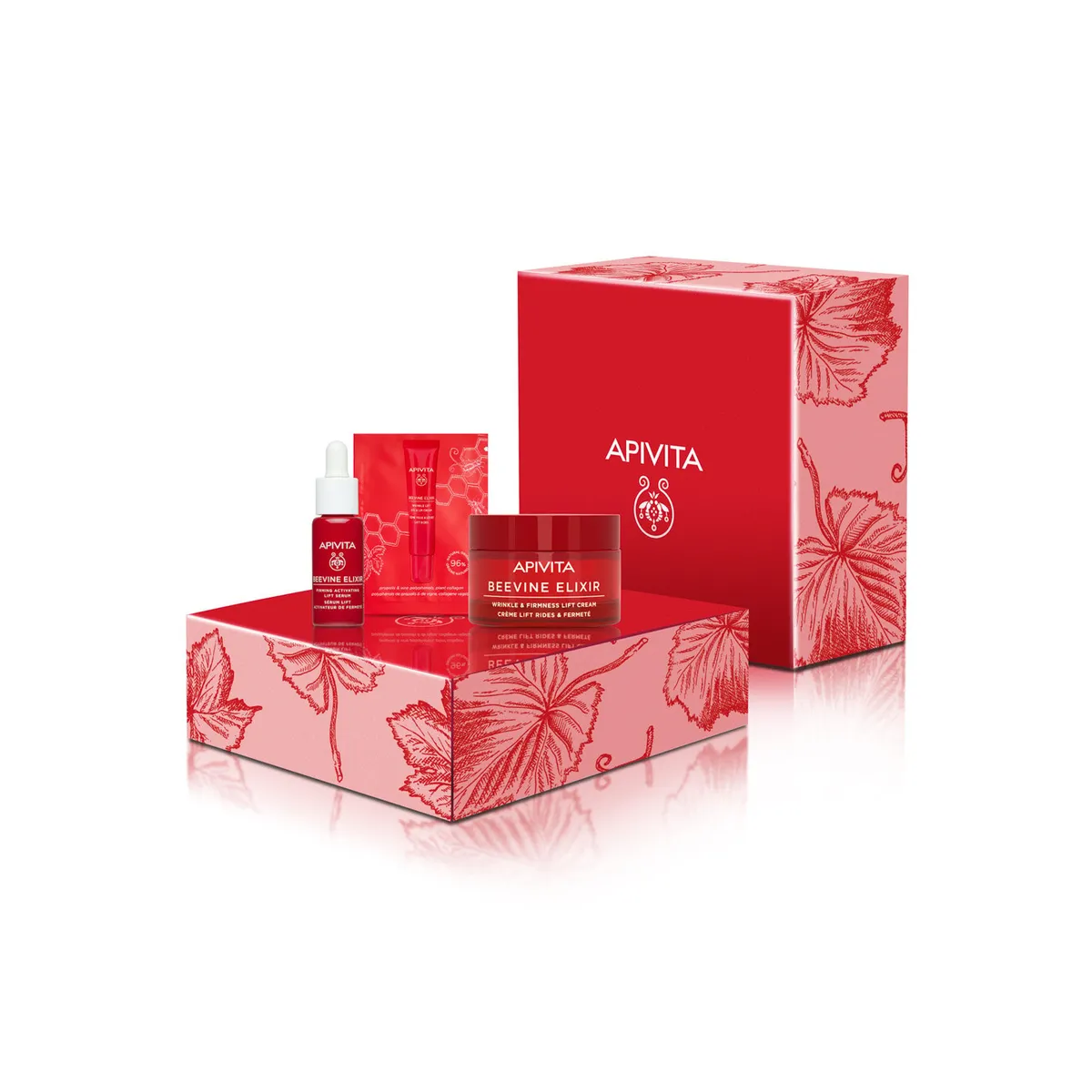APIVITA - Set Antiedad BEEVINE ELIXIR Crema Ligera 50ml + Mini Serum 10ml + Sample Contorno de ojos 1,5ml Apivita