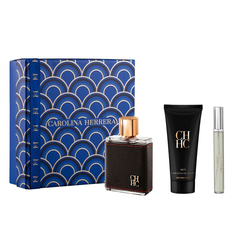 CAROLINA HERRERA - Set Perfume Hombre Ch Men Edt 100 Ml + After Shave Balm 100 Ml + Edt 10 Ml Carolina Herrera